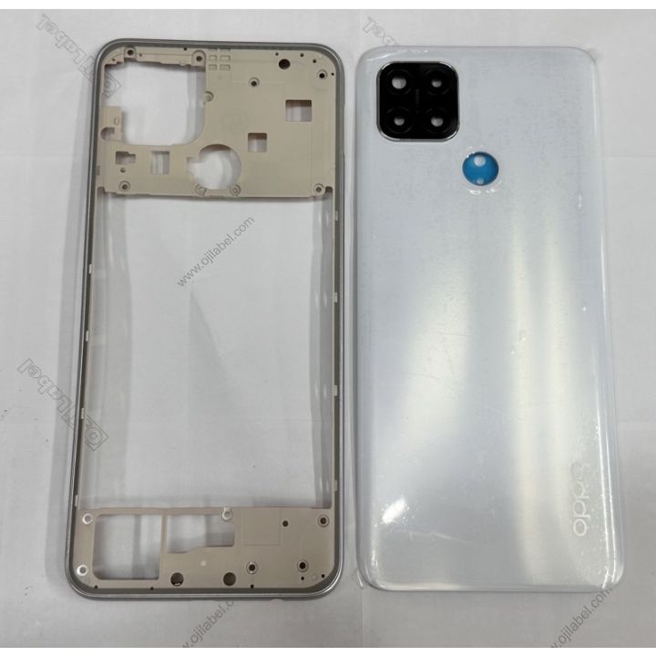 Oppo A15 Ring Back Middle Back Body Battery Cover Rear Door Housing Replacement For Oppo A15