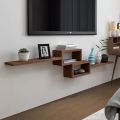 Wooden rack living room TV wall decoration shelf bedroom wall wall mount router partition up. 