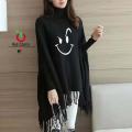 New Naughty Smile Printed Poncho Sweater Poncho Style Top/Shirt For Girls. 