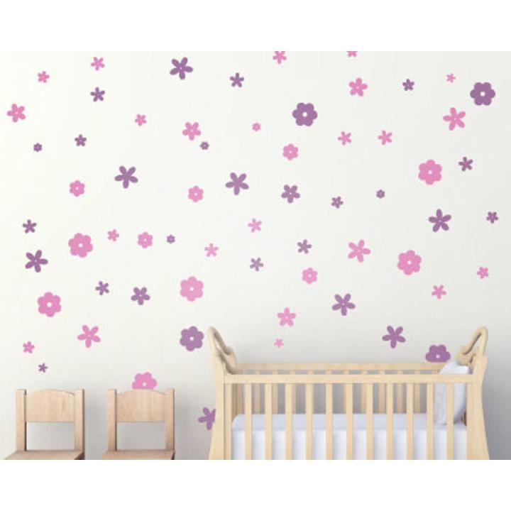 WallsArtstore Flower Wall Stickers 32 Pieces– Flower Wall Sticker – Childrens Room Decor – Kids Room – Teen Room – Vinyl Wall Sticker – Flower Decor