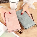 Forever Young Wallet Women Long PU Standard Wallets New Retro Female Smooth Zipper Purse Lady Wrist Bag Card Pockets. 
