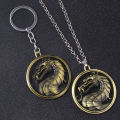 Game Mortal Kombat Keychain Metal Alloy Animal Dragon Key Ring Holder Chaveiro Gift for Men Car Key Accessories. 