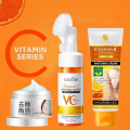 Pack of 3 Vitamin C Glow & Glowing Skin Care Set Whitening Brightening & Moisturizing Skincare Series. 