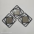 Wall Mirror Set of 3 Pcs or 4 Pcs Plastic Material 10 Inch Square Design. 