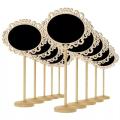 Table Menu Wooden Chalkboards Decor with Stick Stand Holder in 3 Designs Heart, Oval, Rectangle..Shaped Wood DIY For Party,clip Blackboard signs kitchen memo Message Number,hanging children writing blackboard Food Signs,Wedding Decorations. 