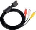 PS2 PS3 AV Cable RCA Composite Audio Video Cord for PlayStation 2, PS3, PSX, Slim, Black. 
