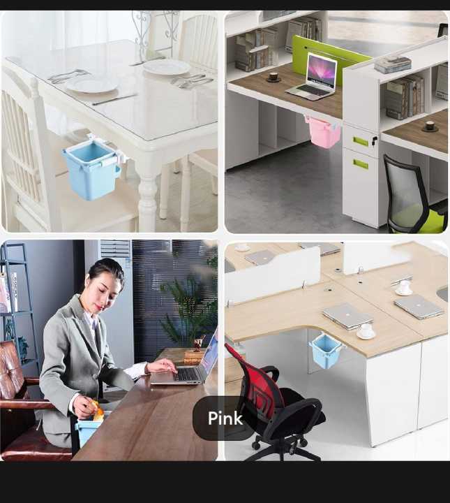 AR 1Pcs Retractable Office Desk Home Dustbin Under Table Trash Can ...