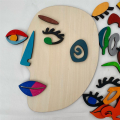 Wooden Puzzles, 26 Part Modern Art Puzzle, Colored Face Art Educational Stem Toy -Wooden Toddler Durable Easy Install Easy to Use. 