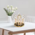 ORIGINAL CHINA MADE 360 DEGREE Rotation Glass Organizer , CUPS and MUG Stand Golden Metal Holders Rack with Round Shape , Use for  Home , Kitchen , Tabletop , Office Drinkware Storage Organizer , BEAUTY OF EVERY KITCHEN. 
