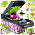 16-in-1 Mandoline Slicer & Vegetable Chopper | Multifunctional Grater, Cutter, Dicer & Shredder for Fast Food Prep. 