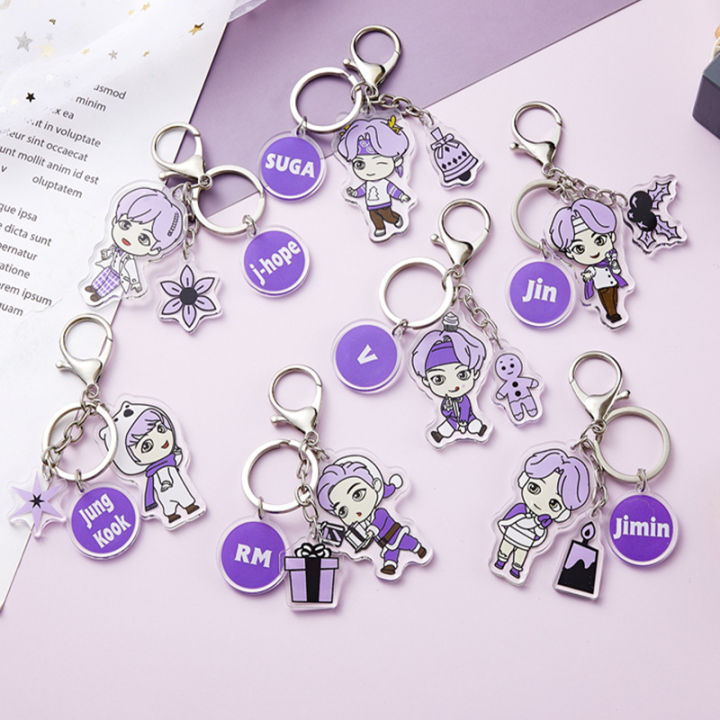 BTS Keychain Be the Same Cartoon Image Key Ring Key Ring Key Pendant