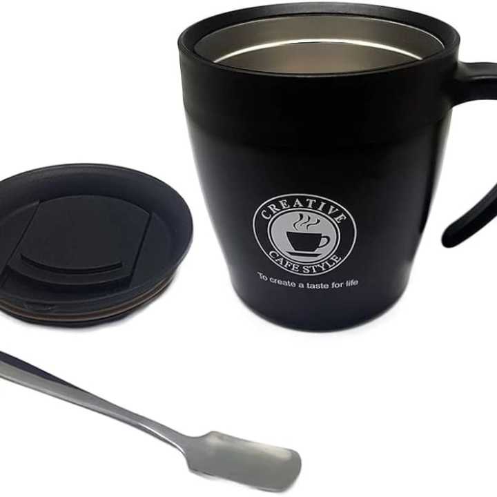 Ingenuity%20Leisure%20Vacuum%20Insulation%20Cup%20Creative%20Cafe%20Style%20Stainless%20Steel%20Travel%20Mug%20With%20Lid%20&%20Steel%20Spoon%20(330ML)%20-%20Image%203