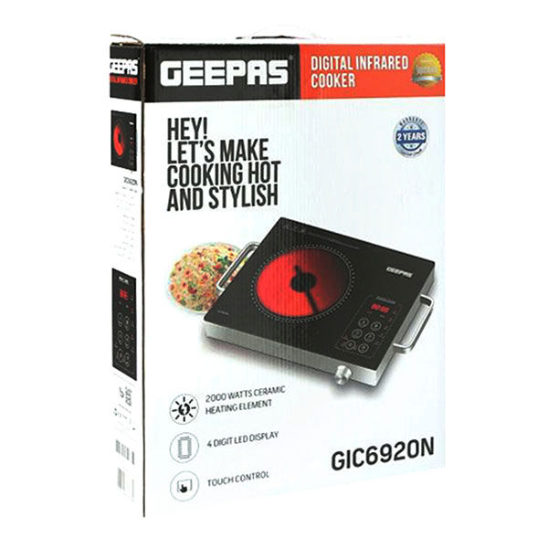 Original Geepas 4 Digit LED Display 2000W Digital Infrared Cooker GIC6920