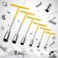 T Handle Deep Socket Wrench Set 8mm-14mm | 6PCS T Bar Socket Spanner Kit | Long Reach Heavy Duty Chrome Vanadium Steel | Motorcycle Car Bike Repair Tool. 