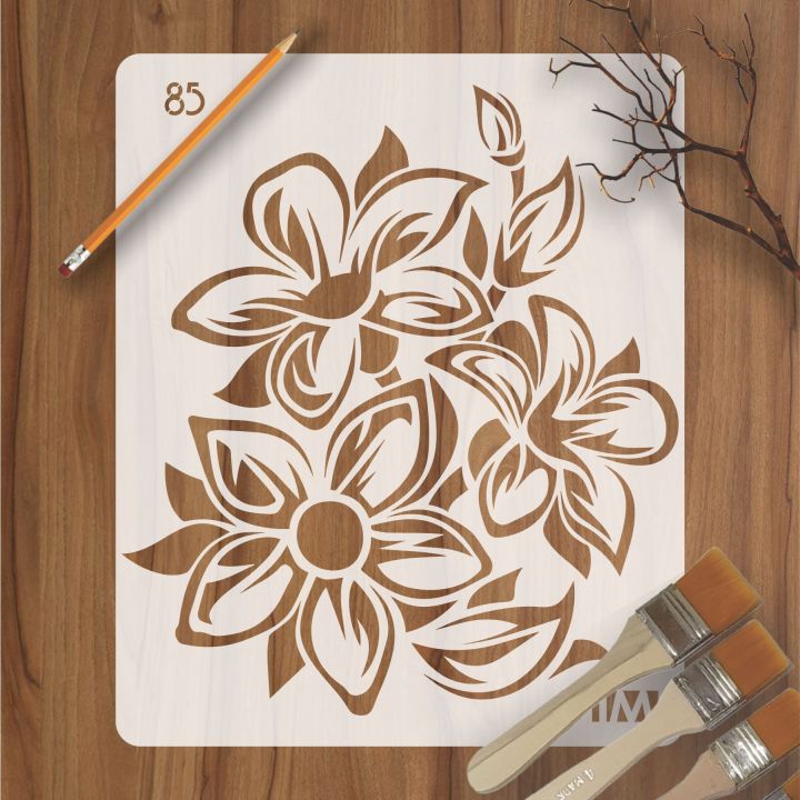 Tulip Plant Reusable Stencil for Airbrush Painting DIY Wall Art and Crafts Ideal for Home Decor, Scrapbooking, and Albums