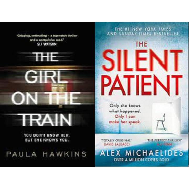 The Girl on the Train by Paula Hawkins / The Silent Patient by Alex Michaelides set of 2 books suspense books