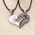 1 Pair Couple Heart Shape Necklace For Women Men I Love Unisex Pendant Choker Statement Long Necklaces Jewelry. 