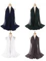 Luxury Plain Chiffon Georgette Hijab Scarf in High-Quality Fabric, Light weight Hijabs/Scarves/Stoler for Girls/Women (pack of 2). 