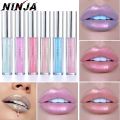 liquid crystal glitter lipstick laser holographic lip tattoo lipstick makeup pigment jelly lip gloss. 