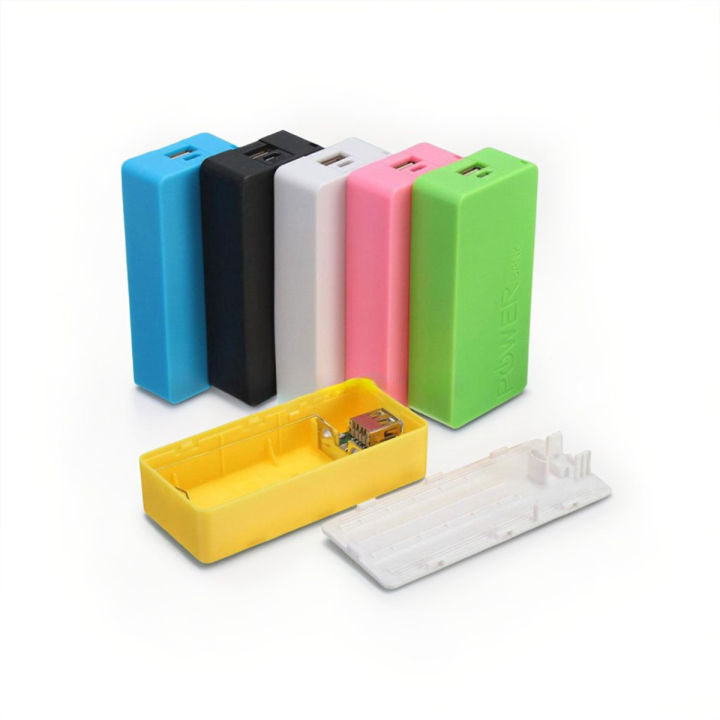 Plastic Dual USB Power Bank Case for 2 Cells, Micro USB 18650 Battery Holder (Cells Not Included)