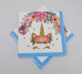 Unicorn Theme Napkins - Napkins - Pink Color - Girls Theme - Pack Of 20 Napkins. 