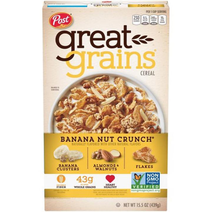 POST Great Grains Banana Nut Crunch Breakfast Cereal - 15.5oz