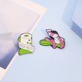 Funny Ribbon Hot dog Pizza Toothpaste Toothbrush Brooches Miss U , Want U Enamel Pin Shirt Lapel Badge Jewelry for Women Gifts. 