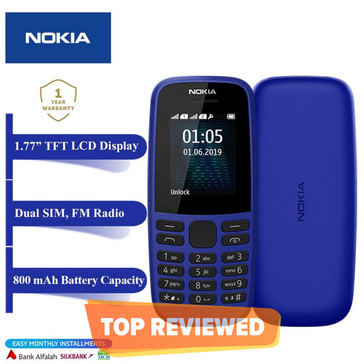 Nokia 105 (2019) - Dual SIM - FM Radio - 800mAh Battery