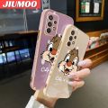 JIUMOO For Samsung Galaxy A32 4G Case Cartoon Cute Squirrel Luxury Plating Side Phone Cases Pattern Silicone Casing Full Cover Camera Protection Shockproof Softcase. 