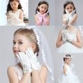 Princess Girls Gloves Satin Long Gloves Children's Day Gifts Party Prom Dance Gloves with Bowknot Children Dress Accessories. 