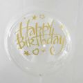 1Pc 18inch Transparent Balloon with Sticker Happy Birthday For Birthday and Party Decoration,-(K.S.). 