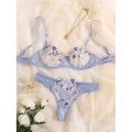 【Happier】 Lingerie 1 Pcs Floral Embroidery Underwear Transparent Lace Short Skin Care Kits Delicate Fairy Set Woman 2 Pieces. 