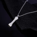 Wang Yibo's Same Style Dog Bone Pendant Necklace for Men and Women's Trendy Hip Hop, Unique Design, Autumn Decoration, Full Diamond Sweater Chain. 