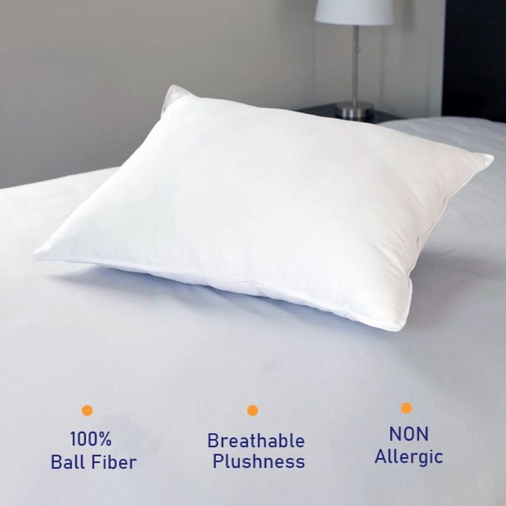 Ball Fiber Bed Pillow 1 PC Home & Hotel Collection White Sleeping Pillow Polyester Filling