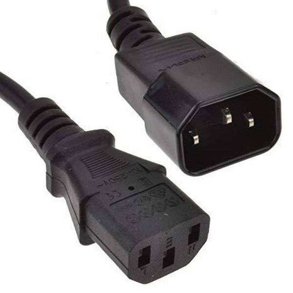 IEC C13 to IEC C14 (Male to Female) Power Cord , Power Cord Extension Cable, IEC male to IEC female (C13-C14)   Black (Branded)
