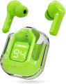Air 31 / Air 39  Wireless Earbuds with Transparent Charging Case, Bluetooth 5.3, LED Battery Display, Heavy Bass Stereo, Noise Reduction, Crystal-Clear Audio. 