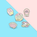 Overthinker Enamel Pin Custom Overthinking Award Brain Skull Book Brooches Bag Lonni. 