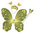 3 Pcs/ Set Kids Children Costume Cosplay Angel Wings Magic Wand Prop Girls Butterfly Fairy Wings Costume. 