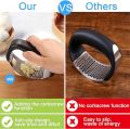 2 in 1 Stainless Steel Garlic Press Rocker, Curved Garlic Crusher Mincer with Bottle Opener Silicone Tube Peeler and Sc Anti-slip Handheld Garlic Mincer Easy to Operate and Clean Kitchen Gadget. 