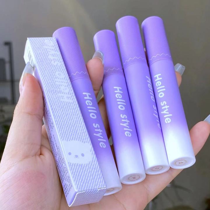 Hello Style Purple Sweet Potato Denim Velvet Lip Clay Matte Summer Lip Glaze Lipstick Student Affordable Makeup