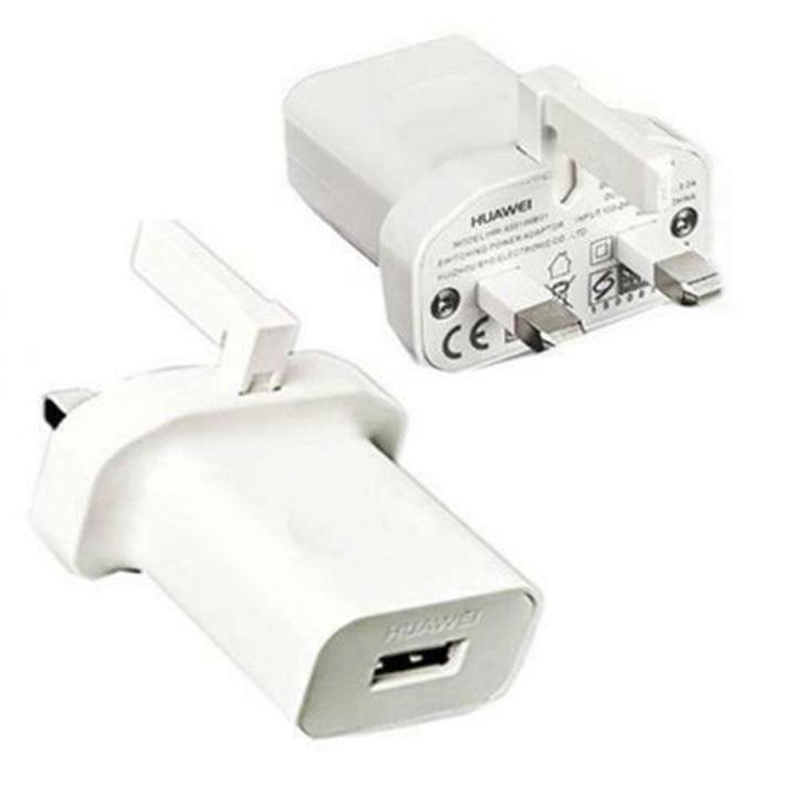 Genuine Huawei Mains Charger Adapter - Genuine HUAWEI HW-050200B02 UK 3pin Charger White Power Adapter