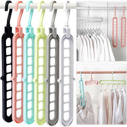 BeeKitch® 9 In1 Hole Clothes Hanger Multi-Function ( Pack of 6)