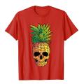 Pineapple Skull Funny Aloha Beaches Hawaiian Hawaii Goth Top Prevailing Anime T Shirts Cotton Men's Tops T Shirt Moto Biker. 