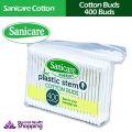 【FUN LIVE】 Sanicare Cotton Buds Plastic Stem 400 Tips. 