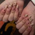 24pcs Purple Nails Long Coffin Sweet Cool Ins Style Nail Art Black Star Design Press On Nail Tips Full Cover Finished Nails. 