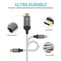 USB C to HDMI Cable Kimwood, 4K@60HZ Braided Type C to HDMI Cable Thunderbolt 3 Compatible for 2017/2016 MacBook Pro, Galaxy s8 te 8/S9. Dell xPs 13/15. 2017 iMac and More(6Ft). 