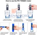 Advanced Digital pH and TDS Meter Combo, High Accuracy pH Tester Readout Accuracy TDS Tester, Water Quality Tester for Household Drinking Water, Pool, Hydroponics, Aquarium Water (Blue White). 