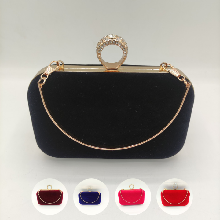 Latest Velvet Clutch for women Wallet Black Blue Green Red Maroon Wedding  Bridal Party fancy  clutch for women with chain bags for girls purses for girls wallets for women purse for women purse for girls stylish hand bag