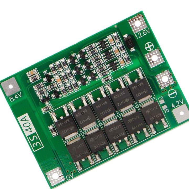 Li-ion 3S 12.6V 40A Lithium 18650 Battery Cell BMS Protection Charger Module