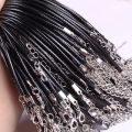 10pcs 1.5mm Mix Wax Leather cord Snake Necklace Beading Cord String 45cm+5cm Extender Chain with Lobster Clasp DIY. 